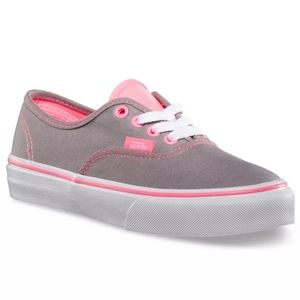 Vans Gray and Pink Waffle Shoes
